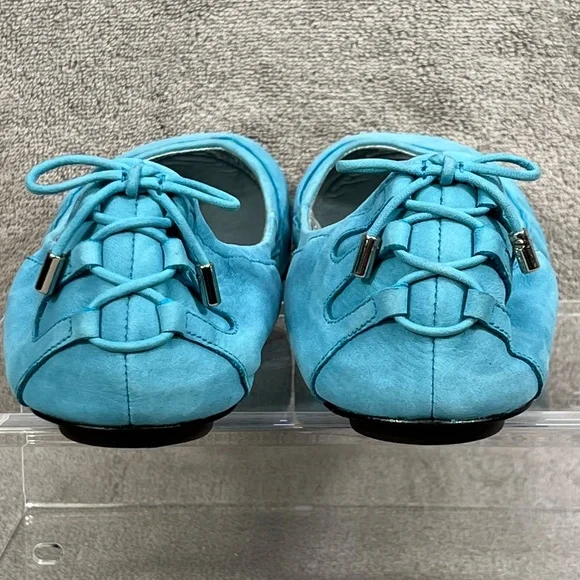 Maria Shariapova Cole Haan Nike Air Corset Lace Up Teal Ballet Flats 10B Preppy - Picture 9 of 12